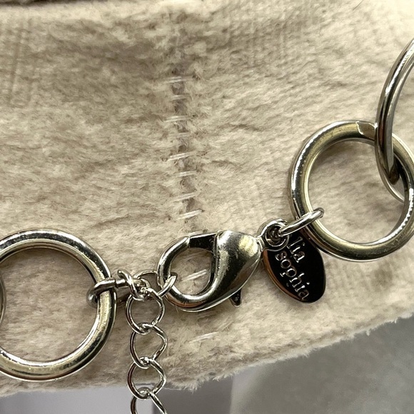 Lia Sophia Silver Circle Necklace. Circles in 2 Sizes Stunning Statement Lia - Picture 5 of 6